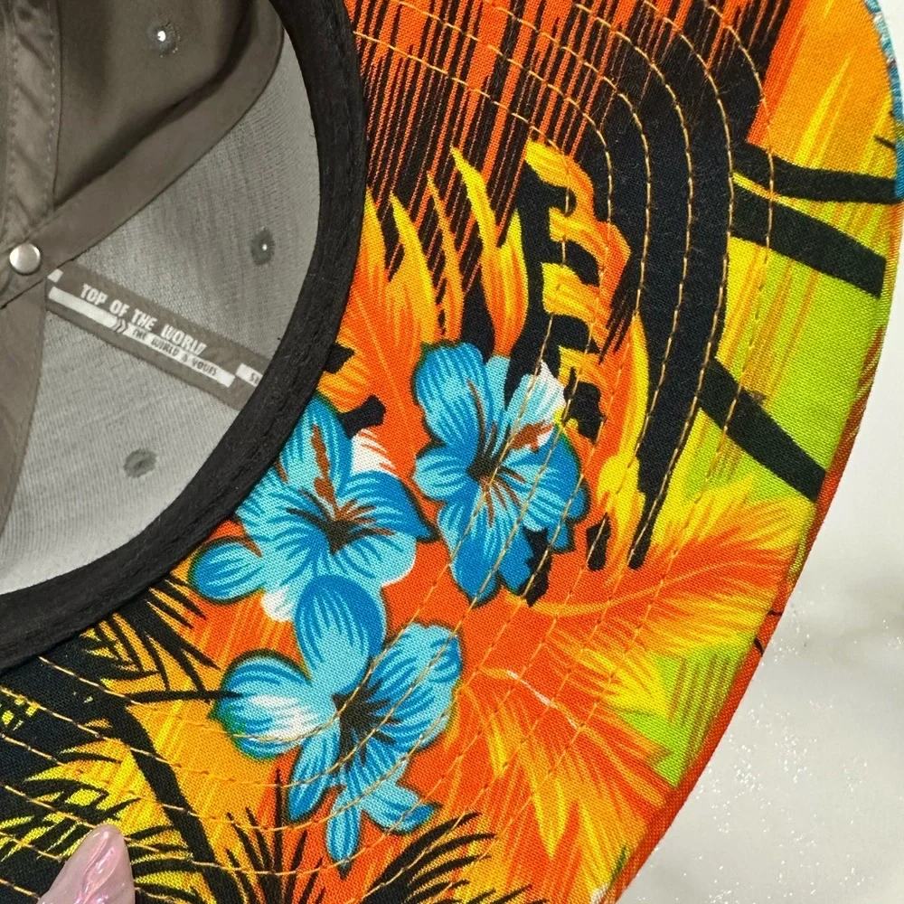 Syracuse Orange Grey and Tropical/Hawaiian SnapBack Hat - Picture 6 of 6